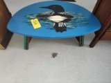 Painted Duck Coffee Table with Canoe Base