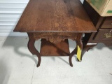 Oak Stretcher Base Lamp Table