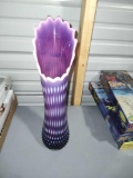 Fenton Plum Opalescent Swung Vase 17