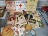 Advertising Paper Lot, Shell, Ink Blotters, Fans, Calendar, Ford,