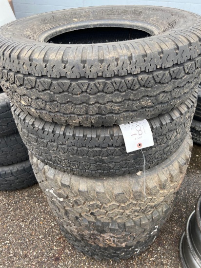 (2) Goodyear Tires P235/ 75 R15, (3) Buckshot 31x10.50 R15LT