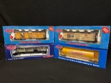 (4) Atlas Box Cars and Freight Cars