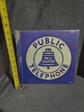 Porcelain Double Sided Public Telephone Sign