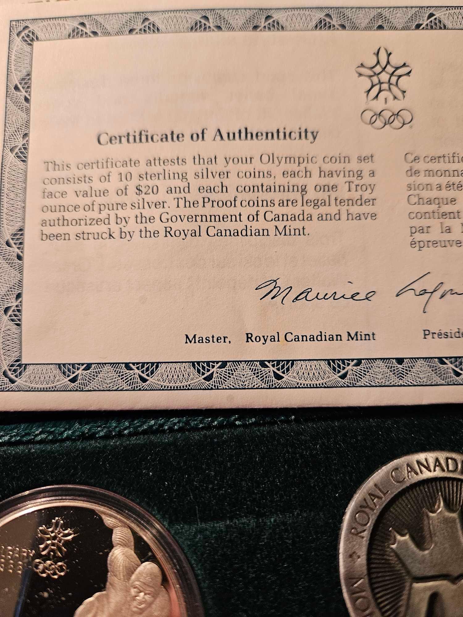 Set of 10 Royal Canadian mint 1988 Olympic 1 oz | Proxibid
