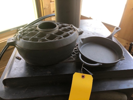 cast iron skillet and covered pc