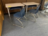 4 desks and 4 chairs like new in boxes medium size