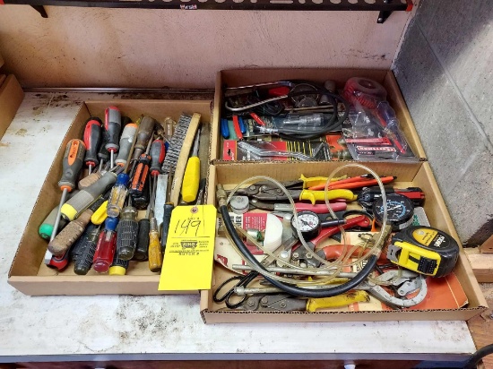 Assortment of Screwdrivers, Snips, & Automotive Tools