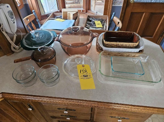 Assortment of Visions Cookware, Pyrex, Anchor Hocking- Nice