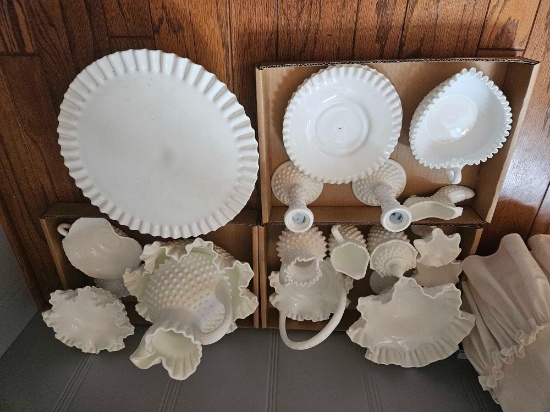 Large Assortment of Fenton Hobnail