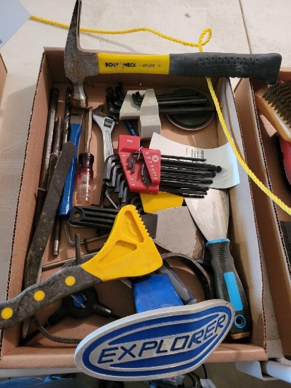 Hammer, Allen Keys, paint scrappers, tools