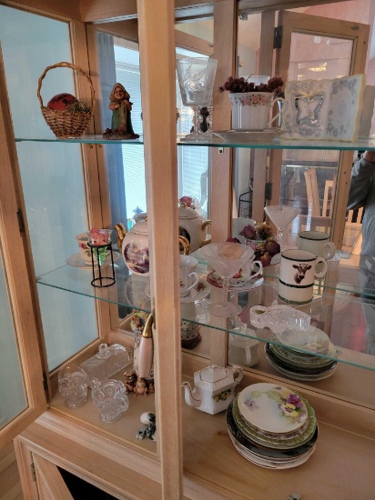 Fine china, Cut Glass, Thomas Kincade Tea pot, Jim Shore Figure, and more