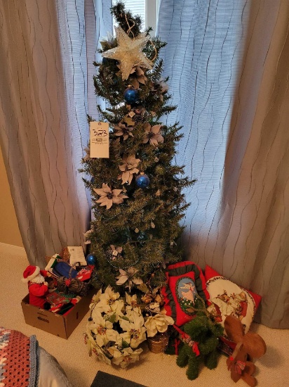 Christmas tree with Santa and Christmas items