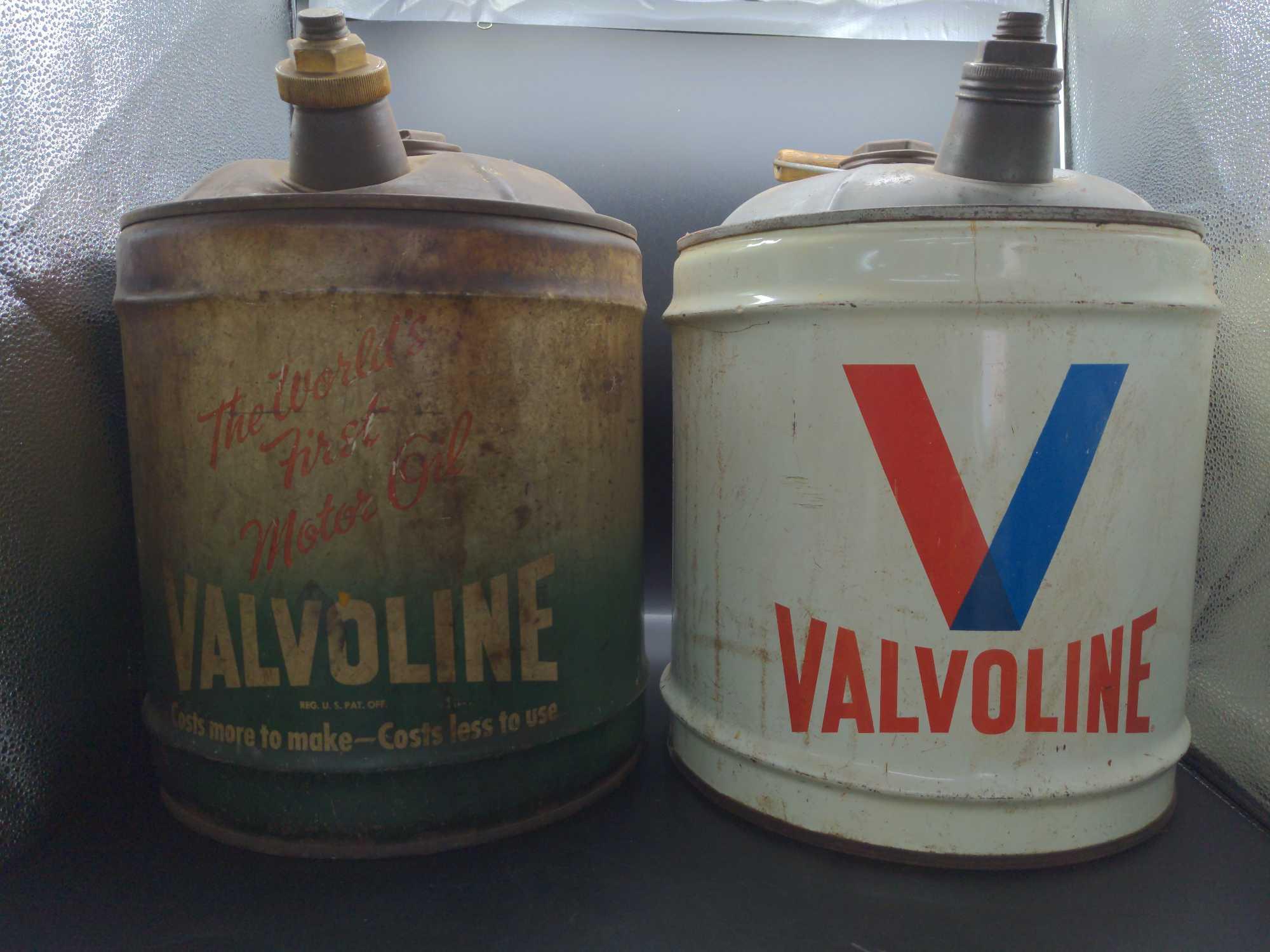 Vintage Valvoline 5 gallon Oil Cans | Proxibid