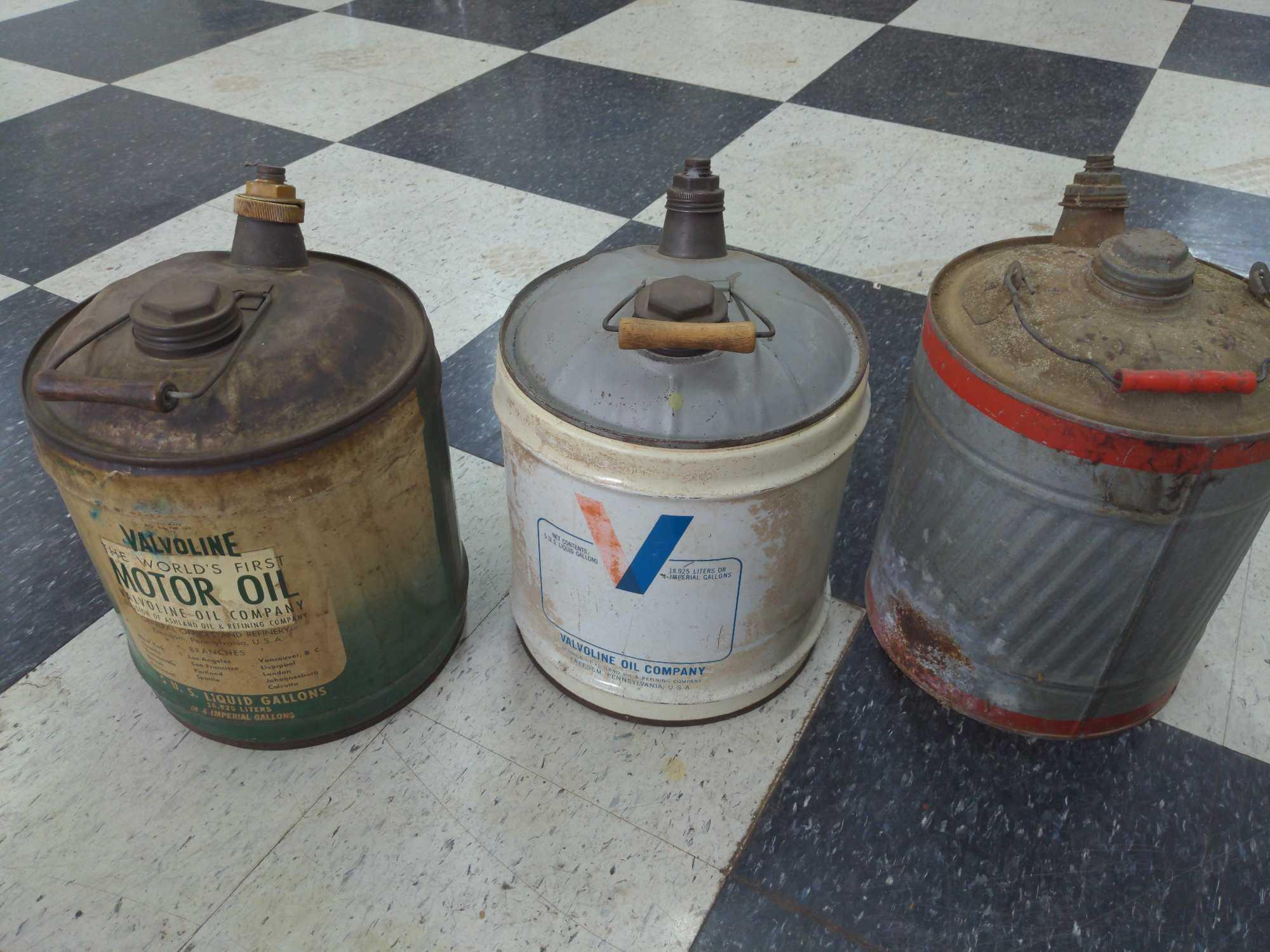 Vintage Valvoline 5 gallon Oil Cans | Proxibid