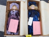 (2) large porcelain collector's dolls in boxes
