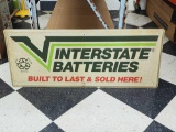 Vintage Interstate Batteries Metal Sign