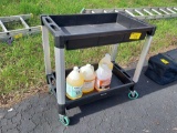Rubber Serving Cart & Cleaner/Disinfectant Assortment
