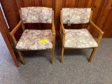 (2) Upholstered Wood Chairs