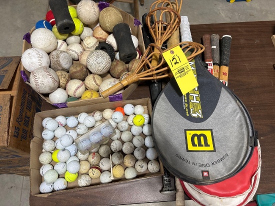 Baseballs- Golf balls- rackets
