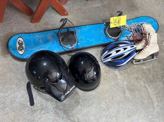 Snow Board- Ice skates- helmets