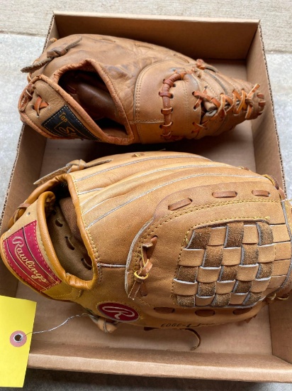 2 baseball mitts