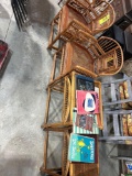 (2) wicker chairs and 2 stands - books - music