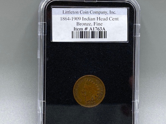 Graded 1902 Indian Head Cent Fine