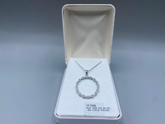 Sterling Silver necklace with circle shaped pendant