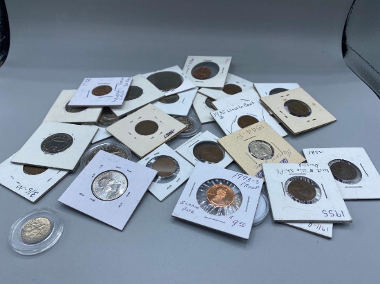 Assorted silver & non silver coins, Collectors grouping