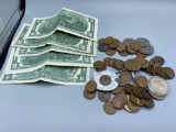 Collectors Grouping, $2 Federal Reserve Notes, Lincoln Head Cents, Kennedy Half Dollar, Dollar Coins