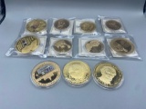 Gold Plated Medals, Tokens, Commemorative