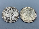 1939 & 1943s Walking Liberty Half Dollars bid x 2