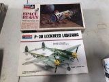 Monogram P-38 and space buggy model kit