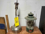 Large Oil Lamp with Coleman Lantern