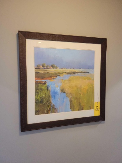 Large waterside scene landscape framed print