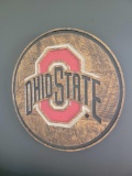 Wood Ohio State themed wall plaque