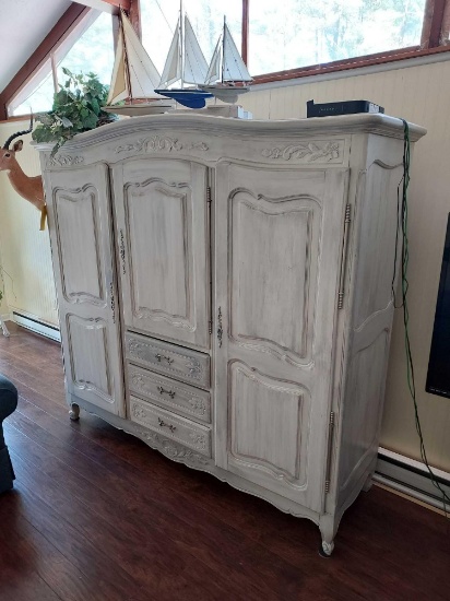 Large White Painted Storage Cabinet