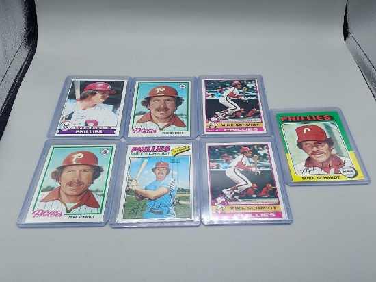 7 Mike Schmidt Topps Baseball Cards - 1975-1979