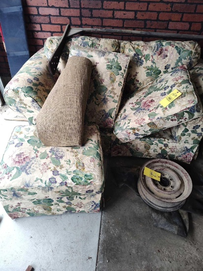 Floral love seat and side chair