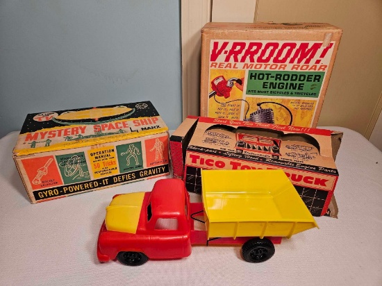 Tico Toy Truck, Mystery Space Ship Box Only, V-Rrrrm Motor Box Only
