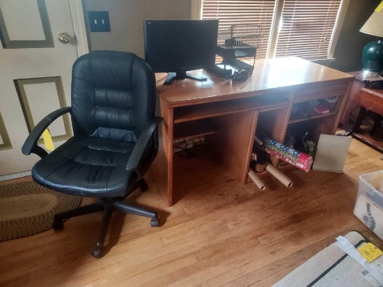 Computer Desk, Office Chair, & Contents of Desk