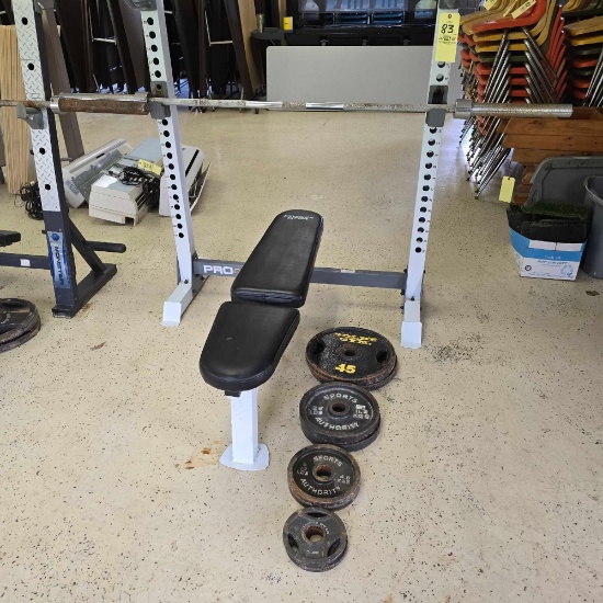 Fitness Gear Pro OB600 weight bench with weights and bar Online