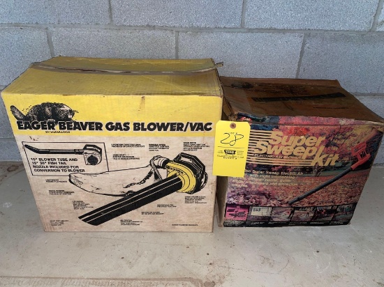 Eager Beaver Gas Blower/Vac in Box w/ Super Sweep Electric Air Blower in Box