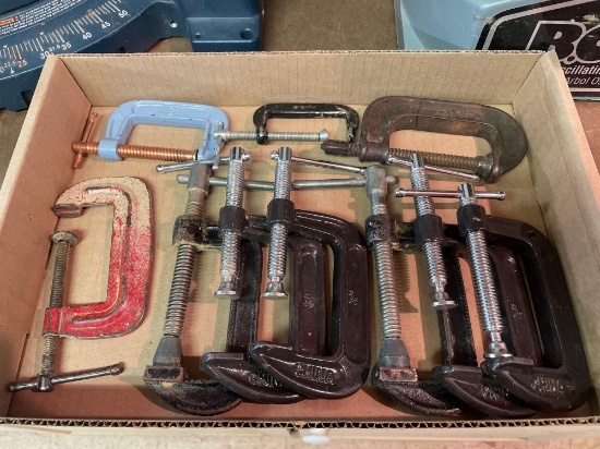 Box of Assorted C-Clamps