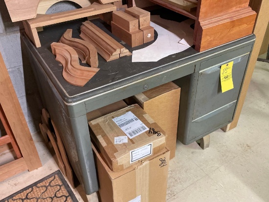 Metal Work Desk - Contents & Clock Pieces Not Included