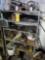 Shelving Unit & Contents - Oil Cans, Chrome Trim, Transmission Pieces, Motorcycle Parts