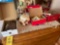 Vintage Baseball Glove, Record Player, Cookie Jar, & Stamps