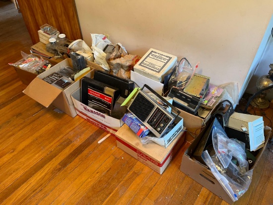 large lot of electronics, radios, etc