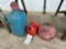 Vintage Gas Cans 1 metal 2 plastic