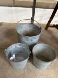 Galvanized Bucket 1 large 2 normal